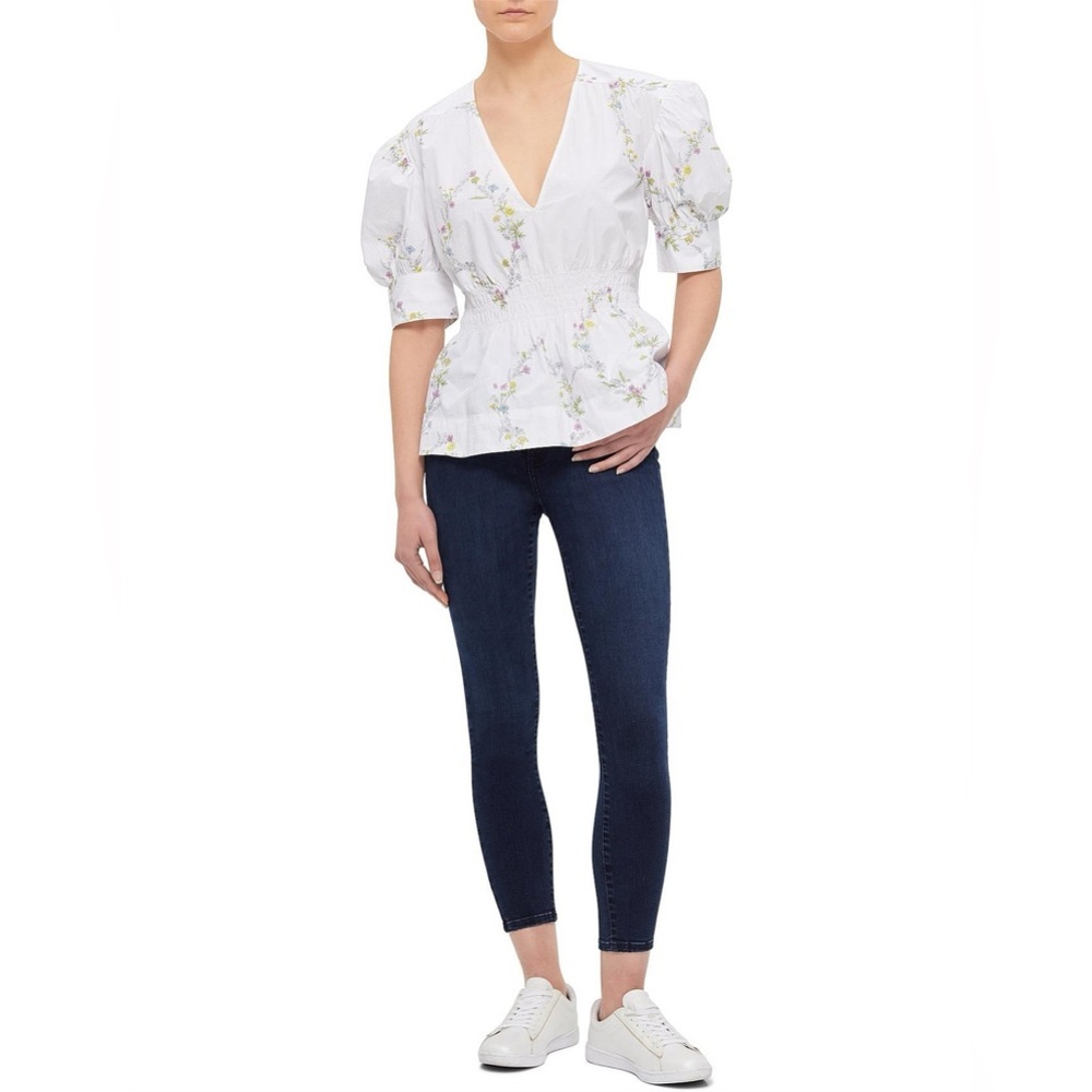 GANNI Oversized Cotton Poplin Short Sleeve Floral Top - Size 36/ Size 4-6 - Picture 9 of 9